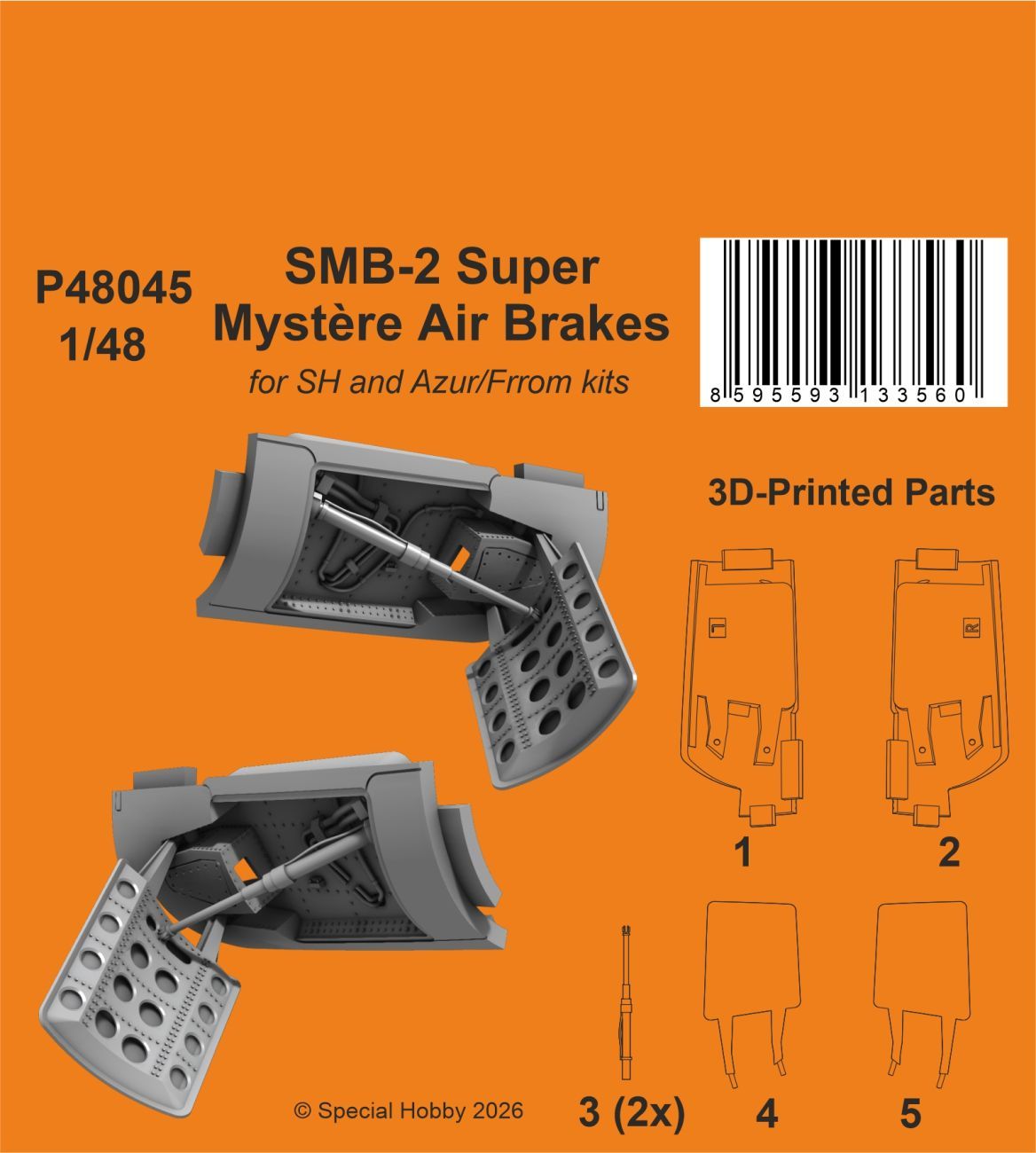 1:48 SMB-2 Super Mystère Air Brakes for SH and Azur/Frrom kits