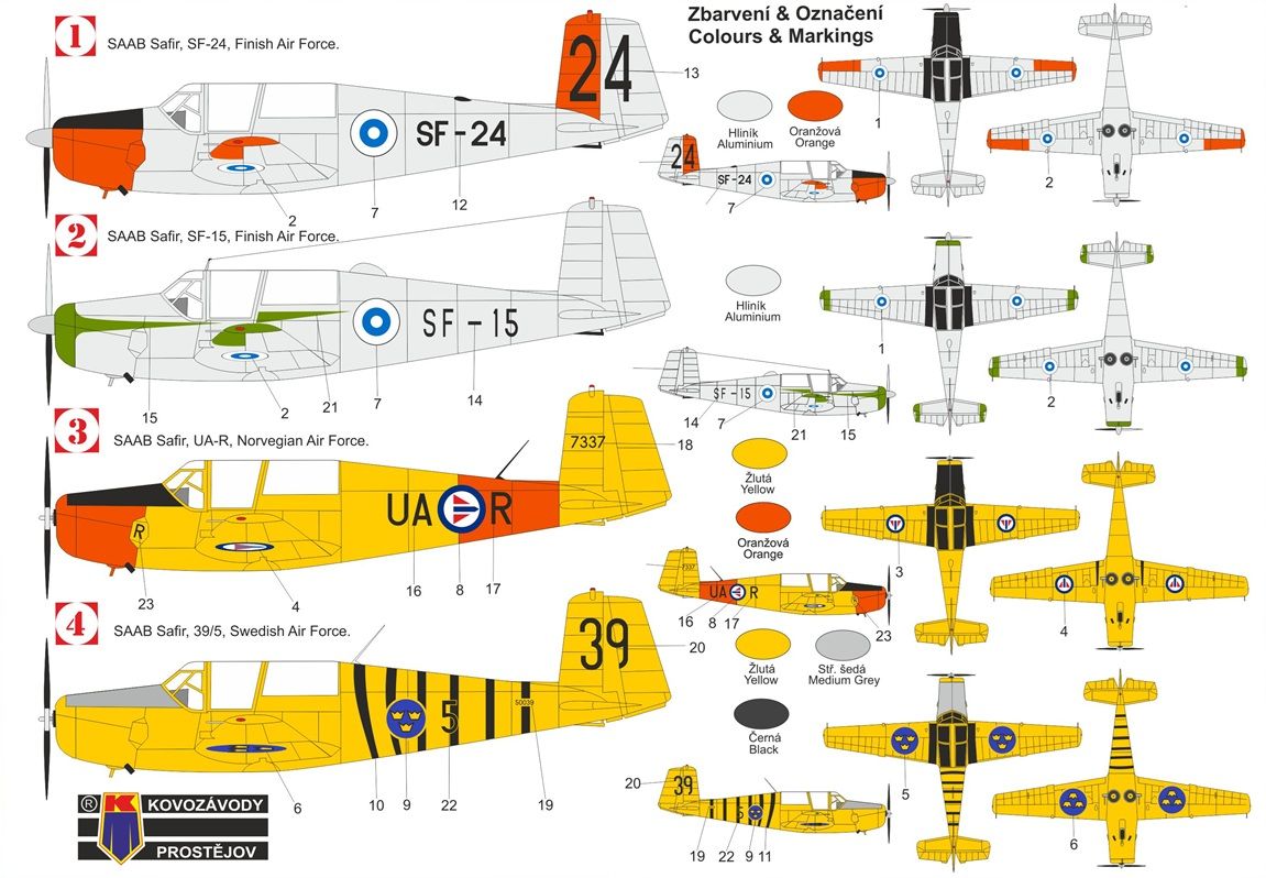 1:72 SAAB Safir In Nodric services