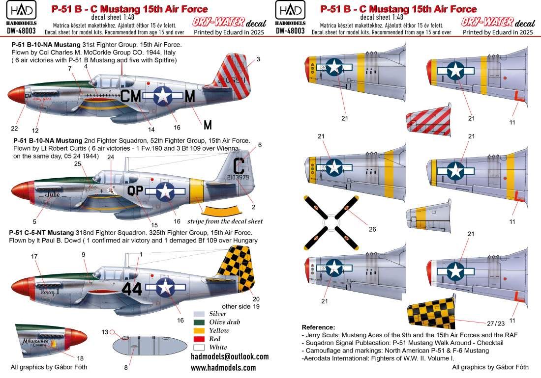 1:48 P-51B-C decal sheet