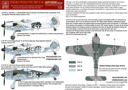 1:72 FW 190 F-8 (green C, Black 2, White 34) decal shet