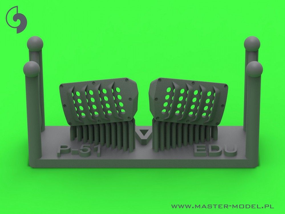 1:72 P-51 Mustang - carburator air filter cover - RAF louvred type - version A (for Eduard)