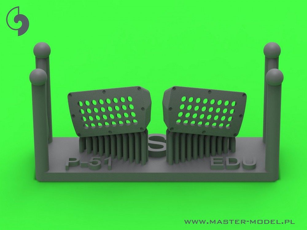 1:72 P-51 Mustang - carburator air filter cover - standard holed type (for Eduard)