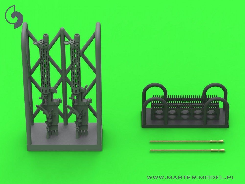 1:72 German WW I machine gun Spandau LMG 08/15 (2 pcs) - with LONG charging handle - complete guns incl. 3D resin & brass parts