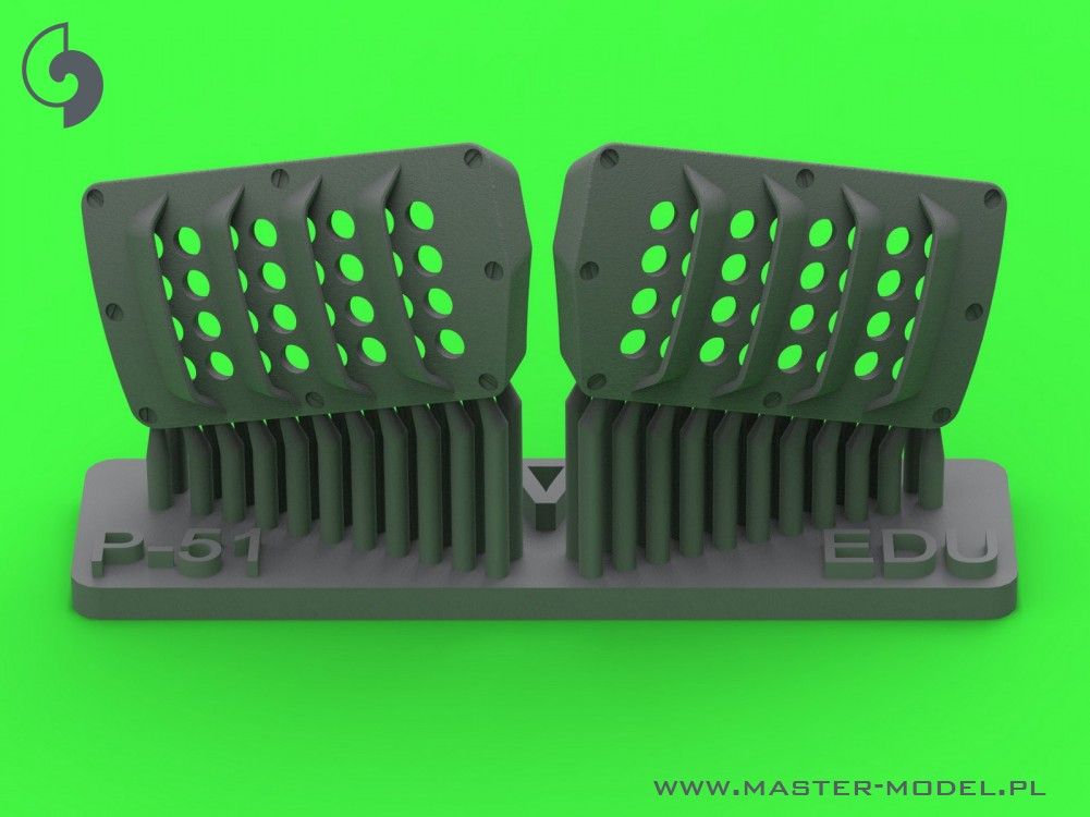 1:48 P-51 Mustang - carburator air filter cover - RAF louvred type - version A (for Eduard)