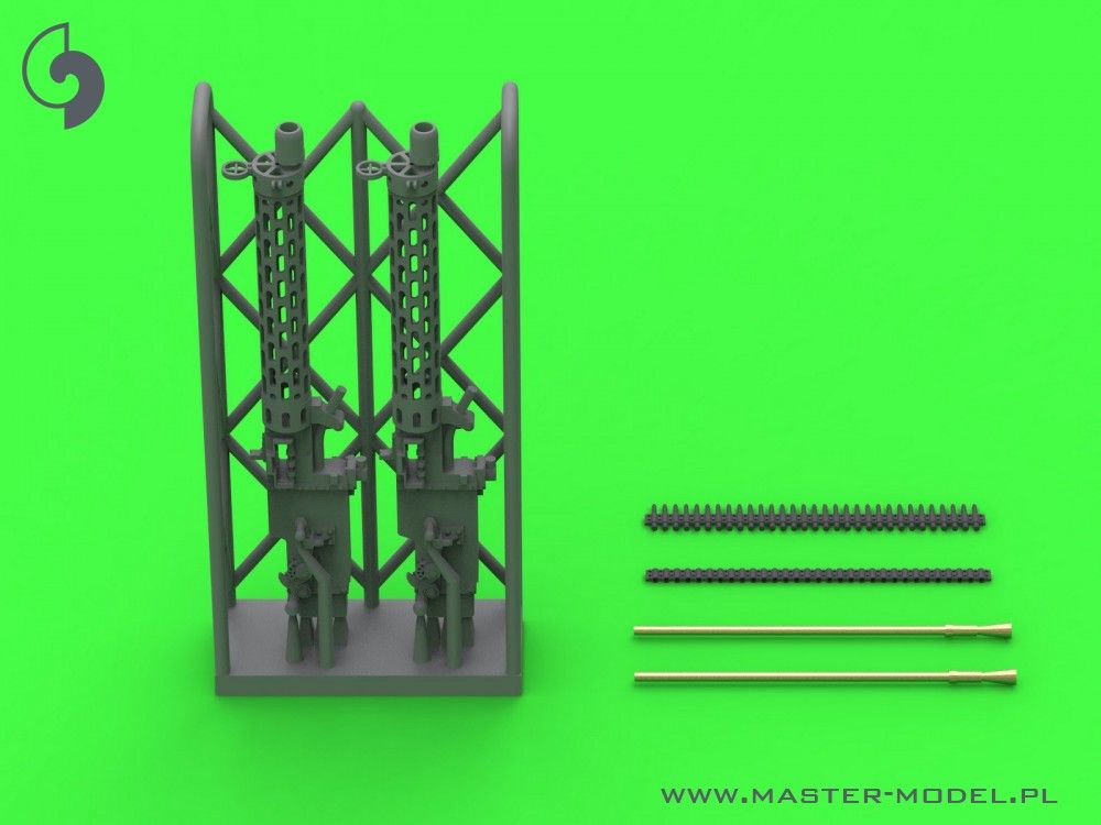 1:48 German WW I machine gun Spandau LMG 08/15 (2 pcs) - with SHORT charging handle - complete guns incl. 3D resin & brass parts