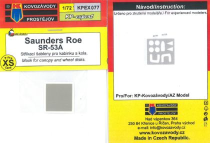 1:72 Saunders Roe mask for canopy and wheel disks