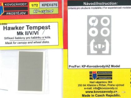 1:72 Tempest Mk.II/V/VI mask for canopy and wheel disks