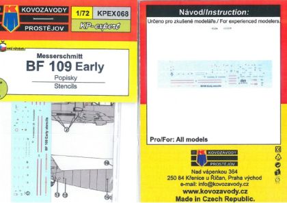 1:72 Bf 109 Early stencils