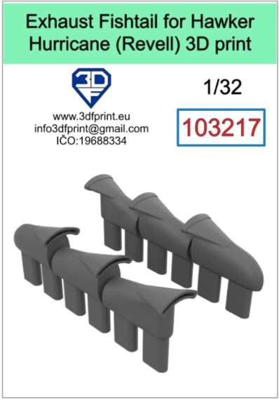 1:32 Exhaust for Hurricane Mk.II Fishtail