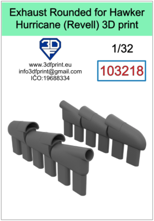 1:32 Exhaust for Hurricane Mk.II Rounded