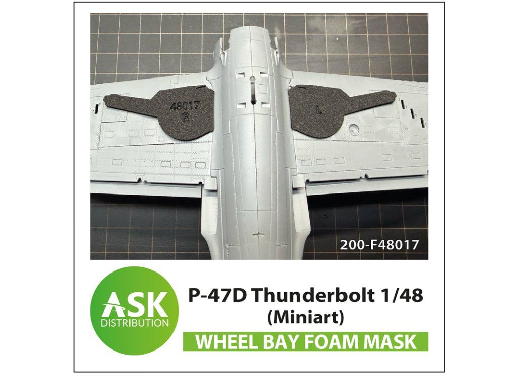1:48 P-47 Thunderbolt FOAM flexibel wheel bay mask for Miniart