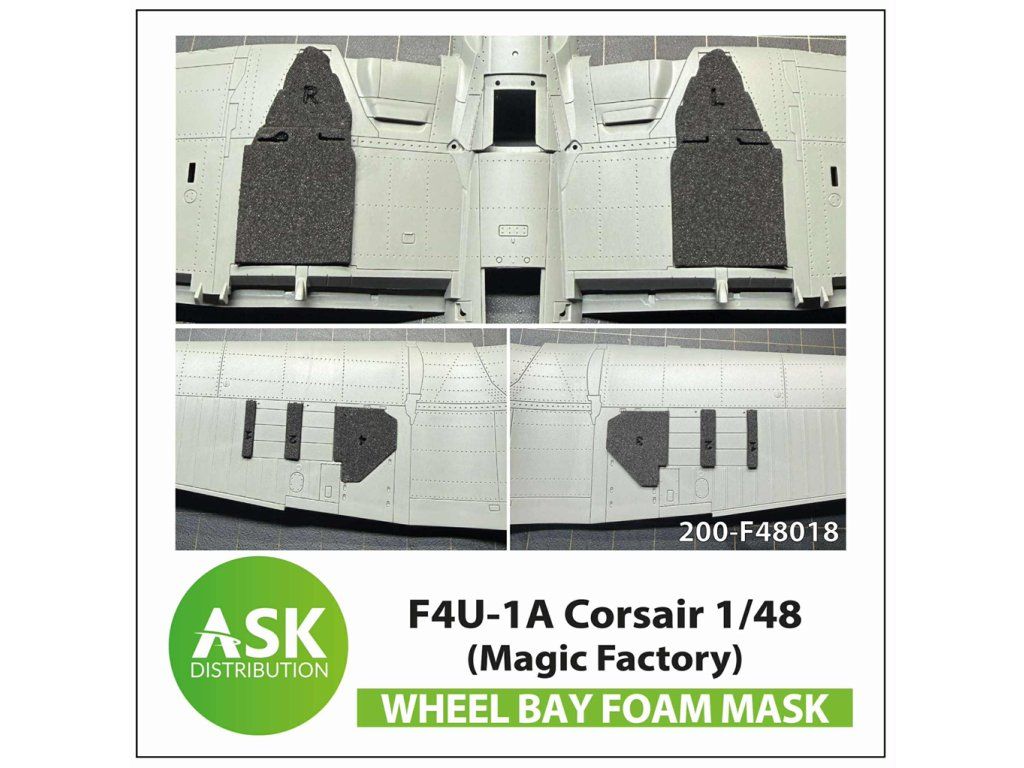1:48 F4U-1A Corsair FOAM flexibel wheel bay mask for Magig Factory
