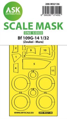 1:32 Bf 109G-14 one-sided express fit and self adhesive mask for SWS Zoukei - Mura