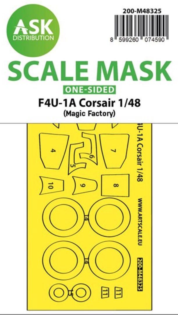 1:48 F4U-1A Corsair one-sided fit and self adhesive express mask for Magic Factory