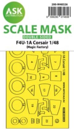 1:48 F4U-1A Corsair double-sided fit and self adhesive express mask for Magic Factory