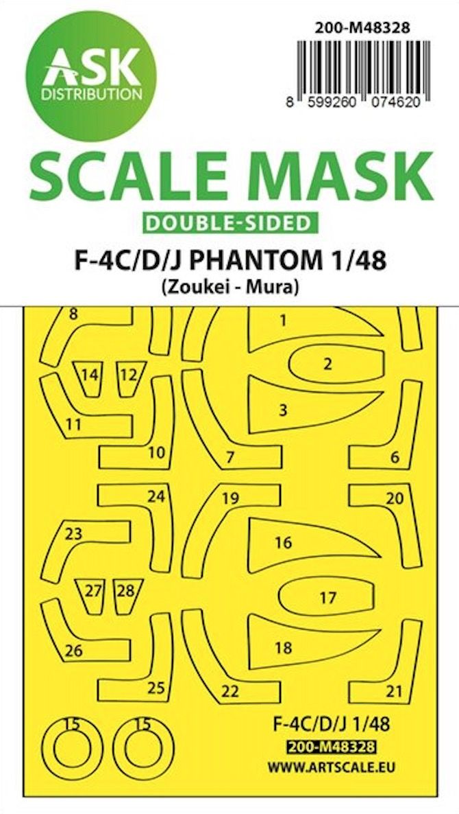 1:48 F-4C/D/J Phantom double-sided fit and self adhesive express mask for Zoukei-Mura