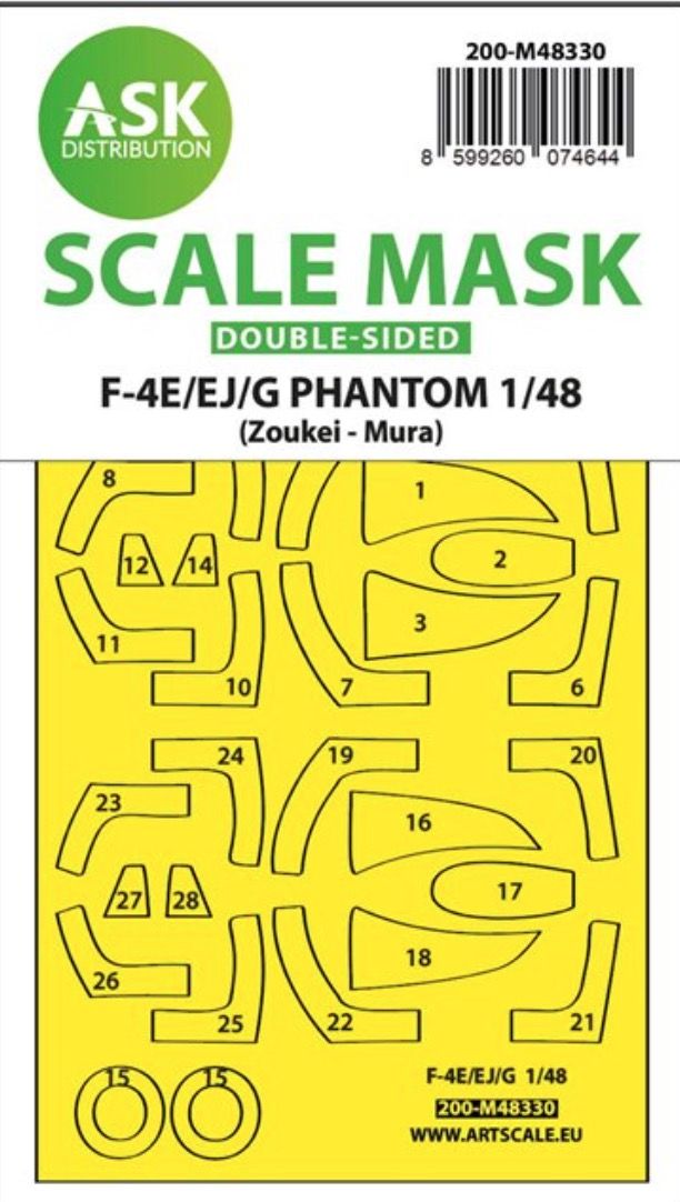 1:48 F-4E/EJ/G Phantom double-sided fit and self adhesive express mask for Zoukei-Mura