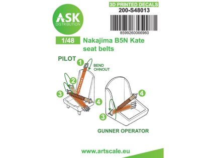 1:48 B5N Kate seat belts - 3D printed decals by ASK