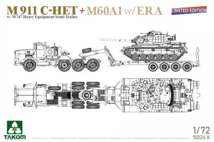 1:72 US M911 C-HET with M747 Heavy Equipment Semi-Trailer and M60A1 with ERA