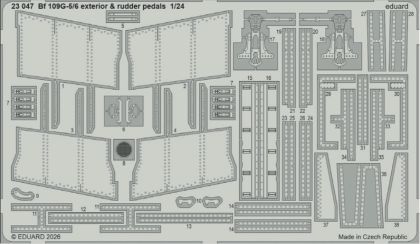1:24 Bf-109 G-5 / G-6 - Exterior & Rudder Pedals for Airfix