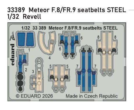 1:32 Gloster Meteor F.8 / FR.9 - Steel Seatbelts for Revell