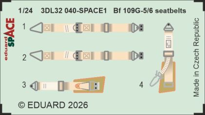1:24 Bf-109 G-5 / G-6 - Seatbelts for Airfix