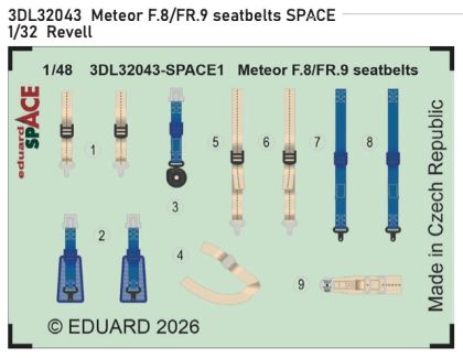 1:32 Gloster Meteor F.8/FR.9 - Seatbelts Space Set for Revell