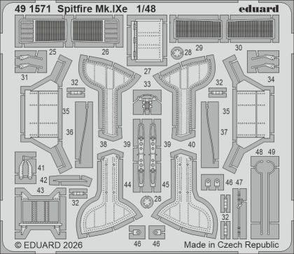1:48 Spitfire Mk.IXe - PE Set for Airfix