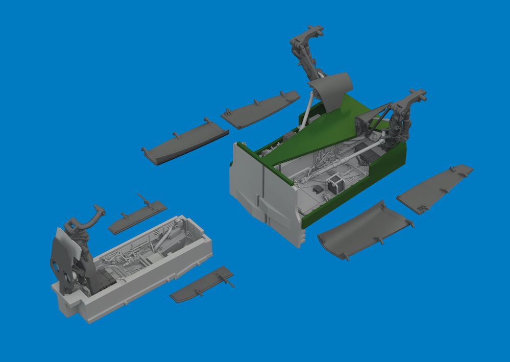 1:48 SEPECAT Jaguar - Wheel Bays & Undercarriage Legs for Airfix