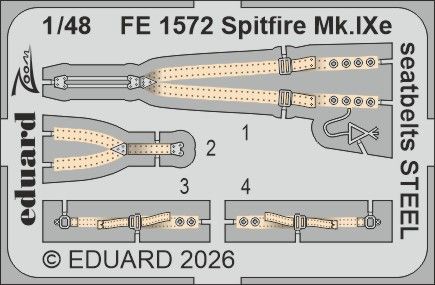 1:48 Spitfire Mk.IXe - Steel Seatbelts for Airfix