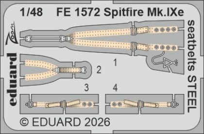 1:48 Spitfire Mk.IXe - Steel Seatbelts for Airfix