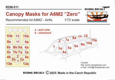 1:72 Canopy mask for A6M2 