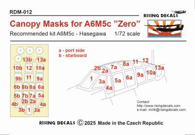 1:72 Canopy mask for A6M5 