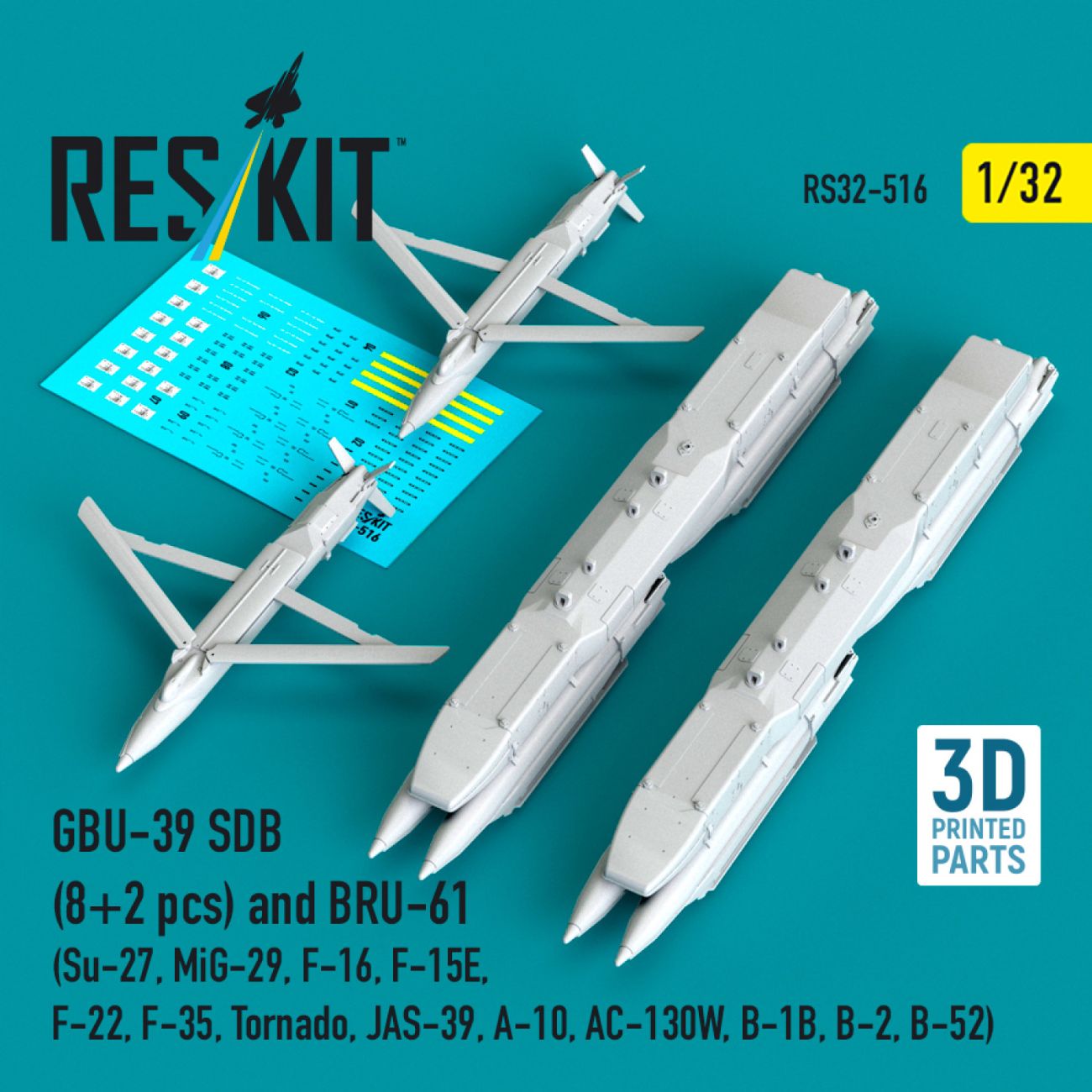 1:32 GBU-39 SDB (8 pcs) and BRU-61 (2 pcs)
