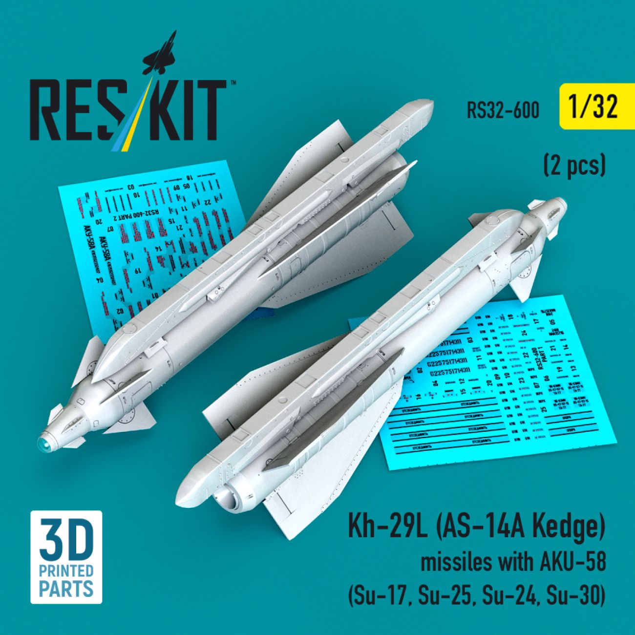 1:32 Kh-29L (AS-14A Kedge) missiles with AKU-58 (2 pcs)