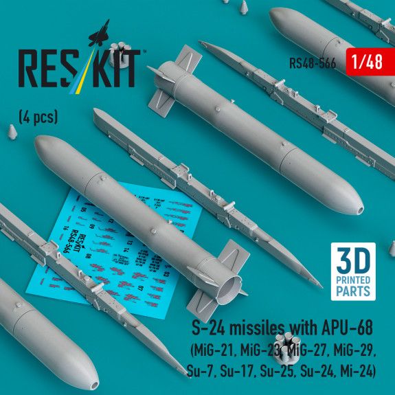 1:48 S-24 missiles with APU-68 (4 pcs)