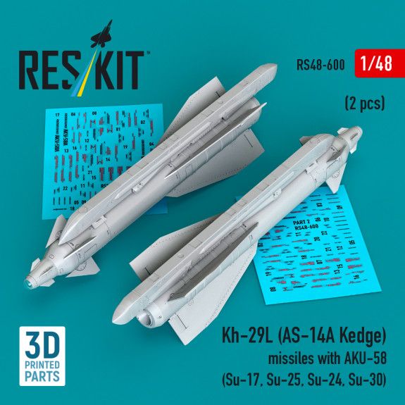 1:48 Kh-29L (AS-14A Kedge) missiles with AKU-58 (2 pcs)