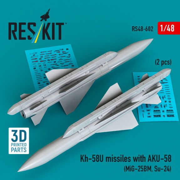 1:48 Kh-58U missiles with AKU-58 (2 pcs)