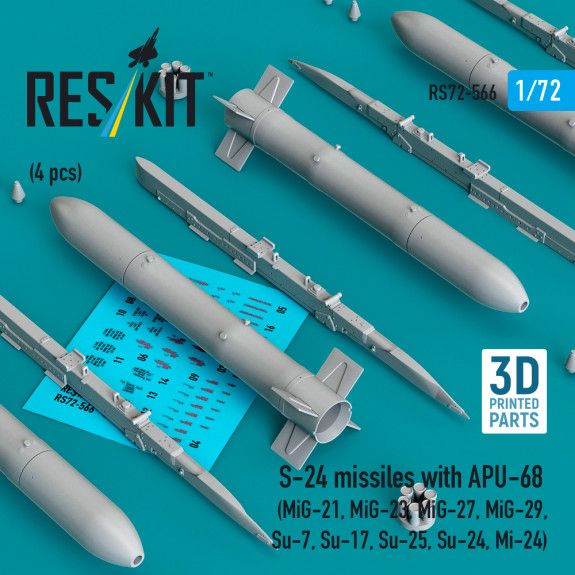 1:72 S-24 missiles with APU-68 (4 pcs)