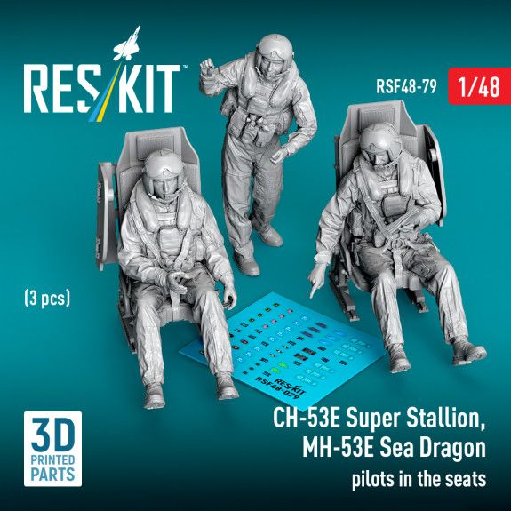 1:48 CH-53E Super Stallion, MH-53E Sea Dragon pilots in the seats (3 pcs)