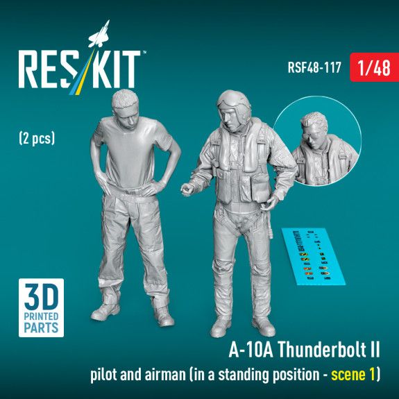1:48 A-10А Thunderbolt II pilot and airman (in a standing position - scene 1) (2 pcs)