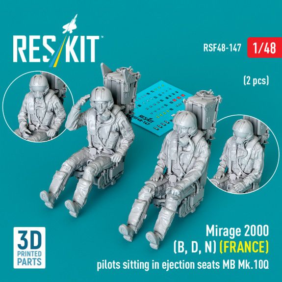 1:48 Mirage 2000 (B, D, N) (FRANCE) pilots sitting in ejection seats MB Mk.10Q (2 pcs)