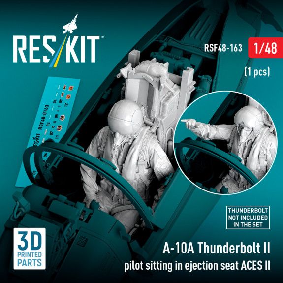1:48 A-10A Thunderbolt II pilot sitting in ejection seat ACES II (1 pcs)