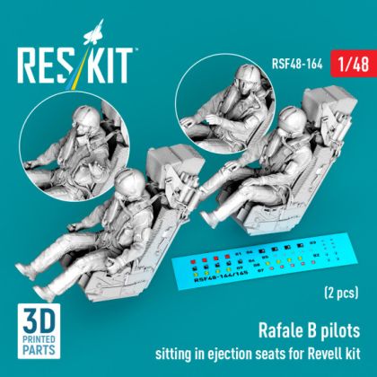 1:48 Rafale B pilots sitting in ejection seats for Revell kit (2 pcs)