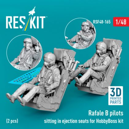 1:48 Rafale B pilots sitting in ejection seats for HobbyBoss kit (2 pcs)