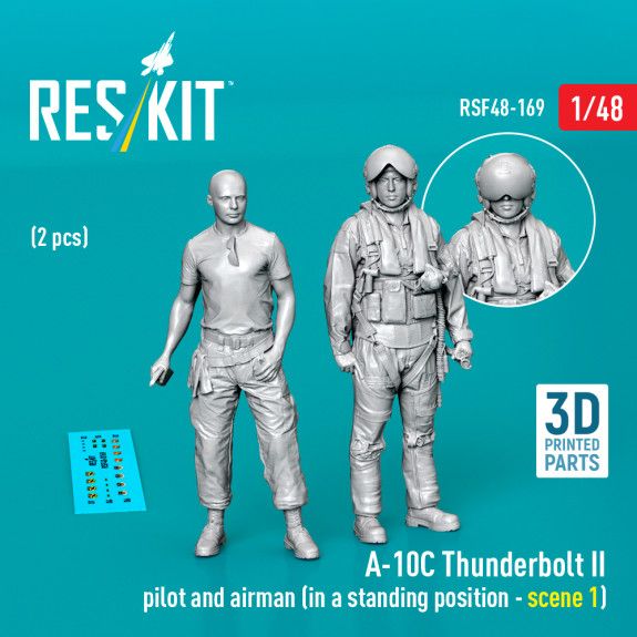 1:48 A-10C Thunderbolt II pilot and airman (in a standing position - scene 1) (2 pcs)
