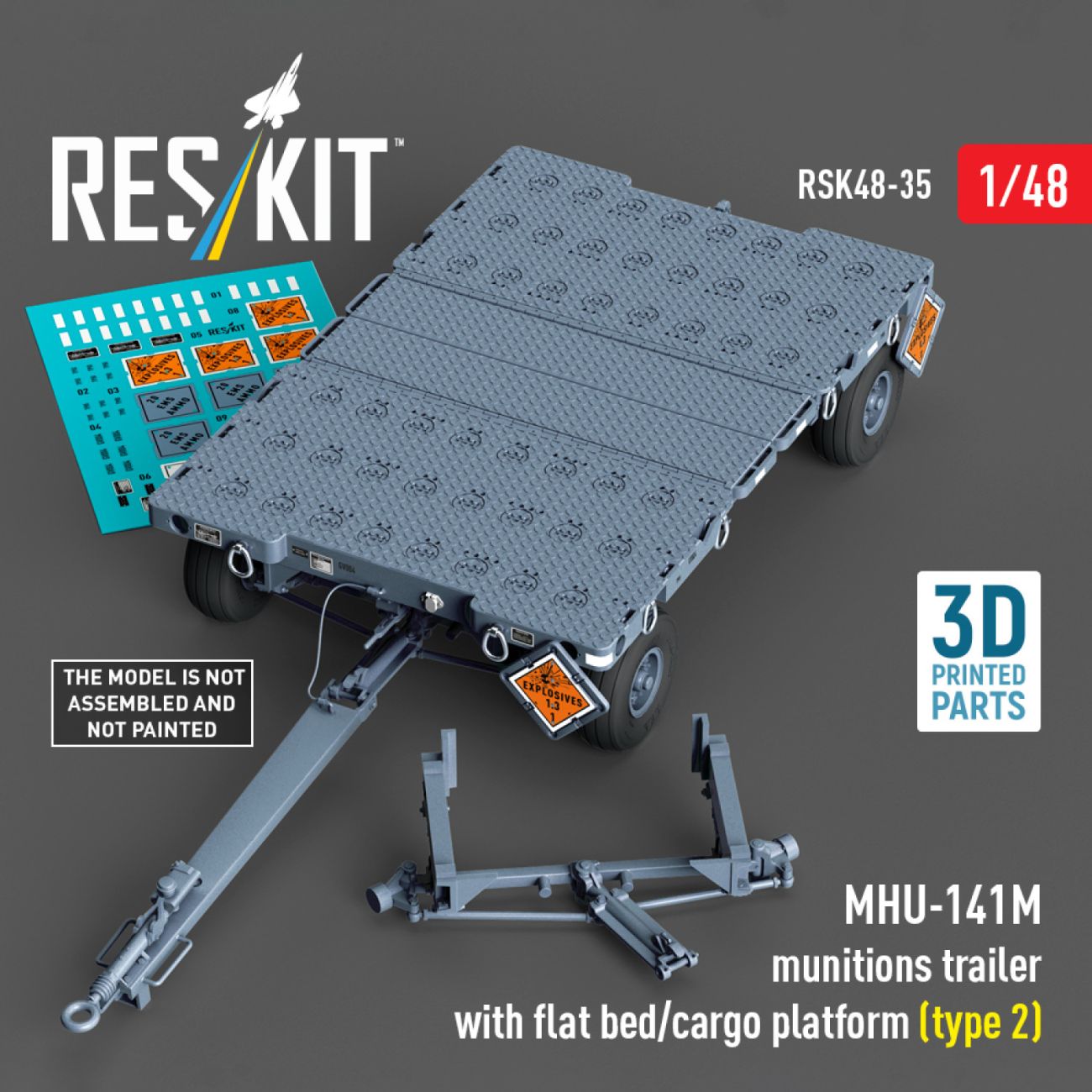 1:48 MHU-141M munitions trailer with flat bed/cargo platform (type 2)