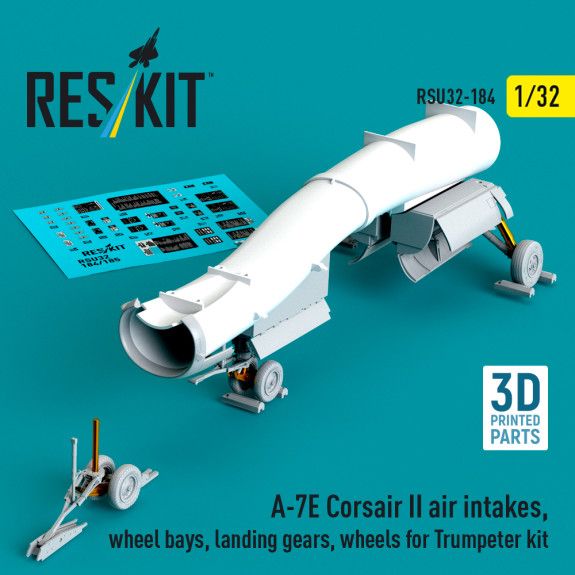 1:32 A-7E Corsair II air intakes, wheel bays, landing gears, wheels for Trumpeter kit