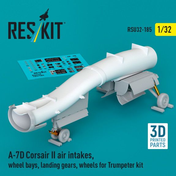 1:32 A-7D Corsair II air intakes, wheel bays, landing gears, wheels for Trumpeter kit