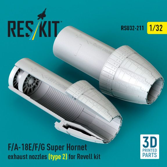 1:32 F/A-18E/F/G Super Hornet exhaust nozzles (type 2) for Revell kit